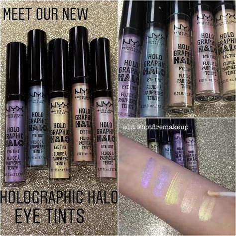 Swatches Of Nyxcosmetics New Holographic Halo Eye Tints Which Are