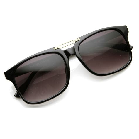 retro inspired flat top square aviator sunglasses zerouv