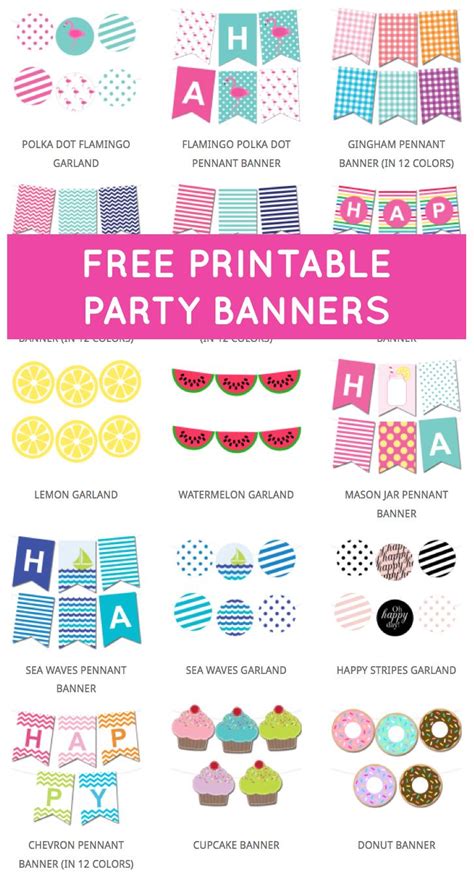 printable party banners  atchicfetti    printable