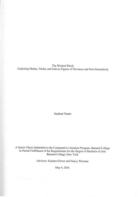 formatting  thesis barnard