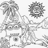 Coloring Pages Minion Kids Printable Color Costume Drawing Banana Activity Caveman Tropical Landscape Housework Frilly Frock Vacuum Fancy Cleaning Ladies sketch template