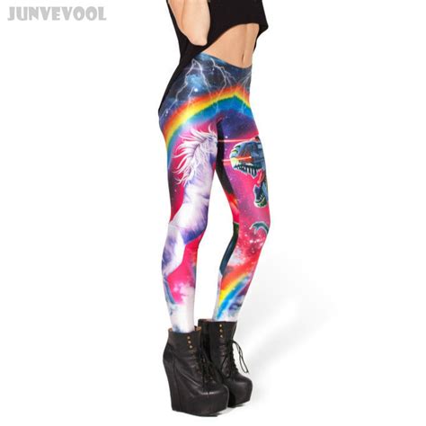 lycra leggings classic rainbow unicorn monster 3d comic print pants