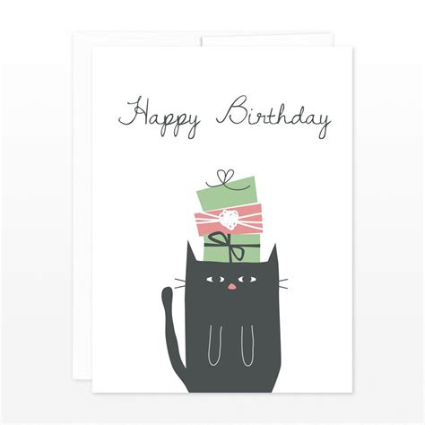 Funny Cat Birthday Card Black Cat Under Birthday Ts