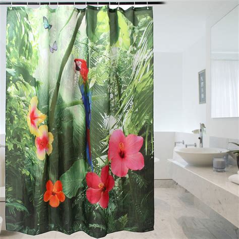 cm   polyester shower curtain parrot waterproof fabric curtains