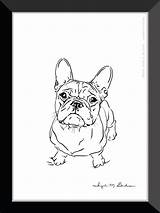 Frenchie Drawing Bulldog French Line Dog Getdrawings sketch template