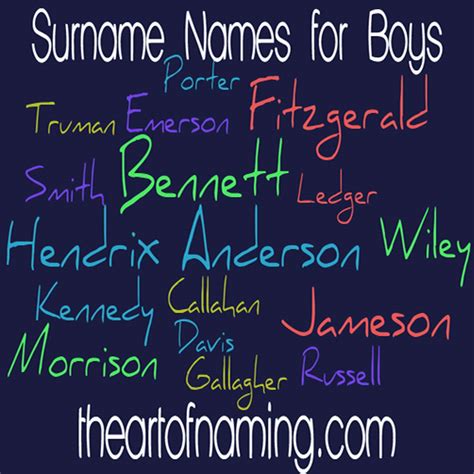 art  naming surname names  boys