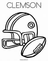 Coloring Clemson Football Helmet Pages Twistynoodle Print Ll Ball sketch template