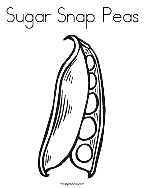 sugar snap peas coloring page twisty noodle