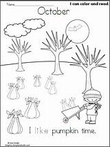 October Color Trace Read Kindergarten Worksheets Madebyteachers Worksheet Fun sketch template