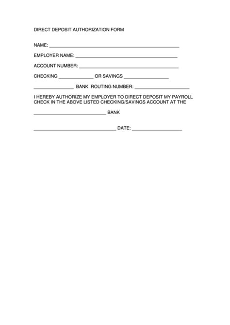 direct deposit form templates word excel formats blank direct