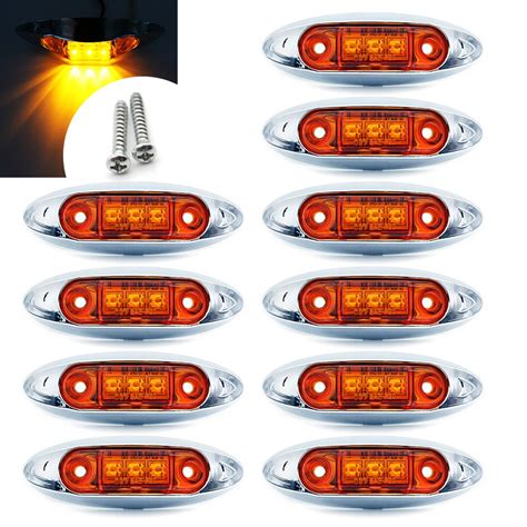 led super amber side marker clearance light lamp car truck trailer caravan