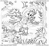 Coloring Boy Woods Girl Outline Leading Pages Clipart Through Illustration Royalty Into Bannykh Alex Rf Template 2021 sketch template