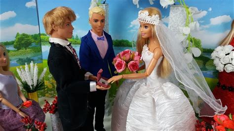 Barbie Ken Get Married Wedding Day Wedding Dress For Barbie Doll Doll