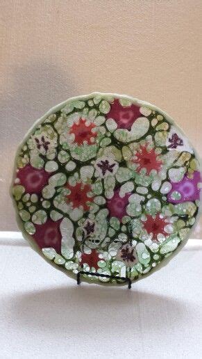 2015 Fused Glass Double Lace Plate In Pinks Fused Glass Plates