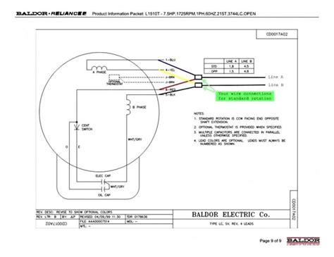 baldor hp motor wiring diagram