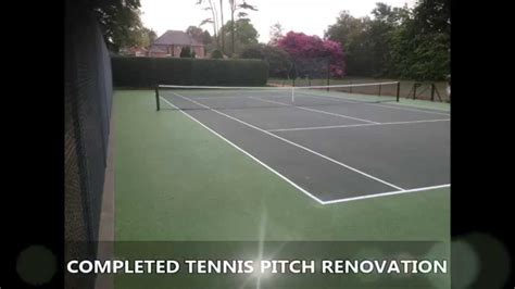 repairing cracked tennis surface youtube