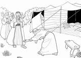 Abraham Visitors Coloring Sarah Pages Bible Genesis 18 Three Sunday School Preschool Story Color Printable Clipart Strangers Tent Craft Isaac sketch template