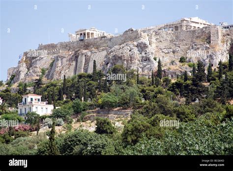 view   acropolis   ancient agora  athens greece stock photo  alamy