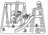 Playground Coloring Pages Equipment Printable Color Getcolorings sketch template