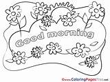 Morning Coloring Pages Good Kids Flowers Sheet Cards sketch template
