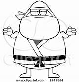 Ninja Chubby Man Shrugging Careless Clipart Cartoon Thoman Cory Outlined Coloring Vector Mad sketch template