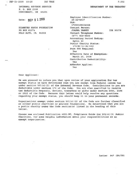 dhf  determination letter  irs