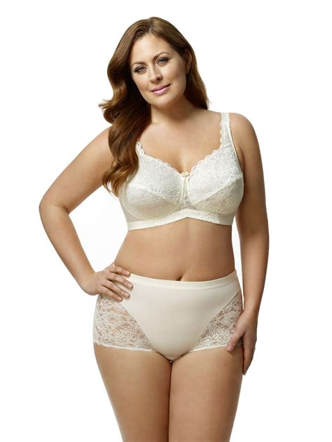 this elila stretch lace softcup bra offers medium support and medium