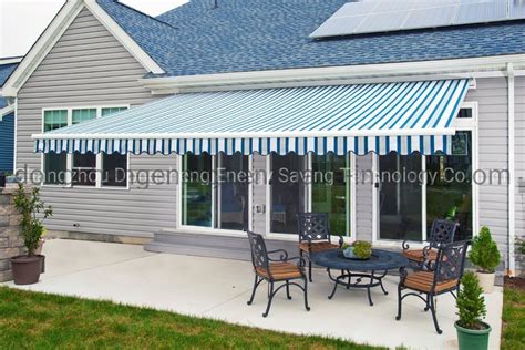 outdoor patio manual operation polyester retractable awnings  sun protection china folding