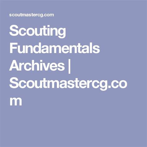 scouting fundamentals archives scoutmastercgcom scout infographic