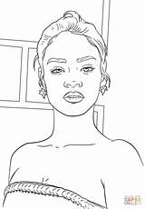 Rihanna Coloring Pages Celebrity Printable Print Famous Drawing Color African American Book Stars Pop sketch template