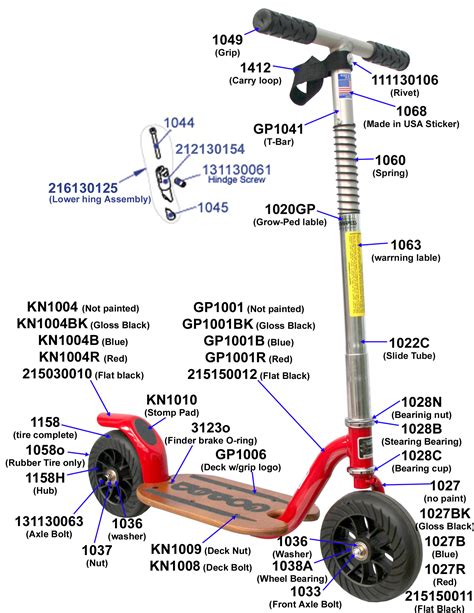 parts push scooter parts grow ped wwwgopedcom