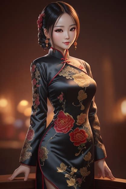 Premium Ai Image Beautiful Asian Woman In Traditional Cheongsam Dress