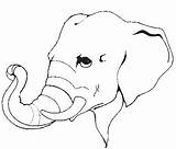 Elephant Head Coloring Printable Pages Animal Sheet sketch template