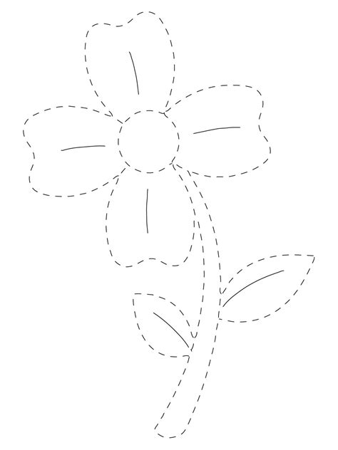 printable flower tracing worksheet coloring page  print