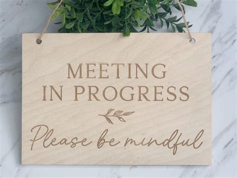 meeting  progress sign office meeting sign home office etsy