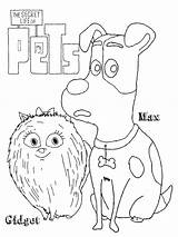Pets Secret Life Coloring Pages Movie Printable Kids Color Getcolorings Recommended Template sketch template