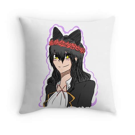 Rwby Blake Belladonna With Flower Crown Throw Pillows