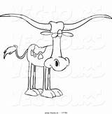 Longhorn Outlined Toonaday Cattle Bull sketch template