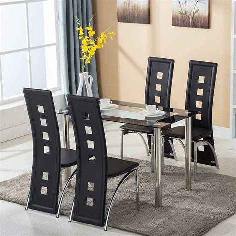 piece dining room table sets heavy duty glass dining table