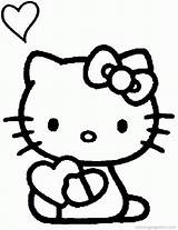 Kitty Hello Coloring Printable Pages Popular sketch template
