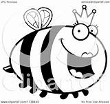 Queen Bee Cartoon Chubby Outlined Vector Clipart Cory Thoman Coloring 2021 sketch template