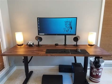 clean dream desk setup battlestations