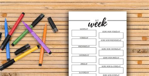 simple kids weekly planner printable   sorted