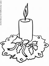 Candle Christmas Coloring Pages Kids Candles Printable sketch template