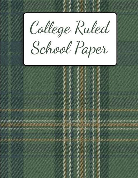 college ruled school paper high school  college  pages blank