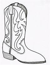 Coloring Boot Boots Pages Western Popular sketch template