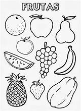 Frutas Colorear Preescolar sketch template