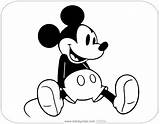 Mickey Coloring Classic Mouse Pages Sitting Down Disneyclips Funstuff sketch template