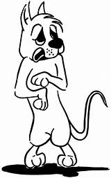 Dog Cartoon Drawing Scared Dogs Clipart Crying Clip Stressed Drawings Cliparts People Person Sad Cartoons Mean Fearful Scary Someone Frightened sketch template