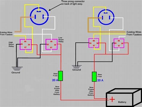 diagram diagnosing  headlight  relays  electrical wiring